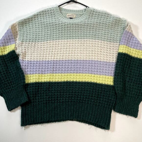 UNIVERSAL THREADS Multicolor Bold Stripe Womens Sweater Long Wide Sleeve Small - Picture 7 of 7